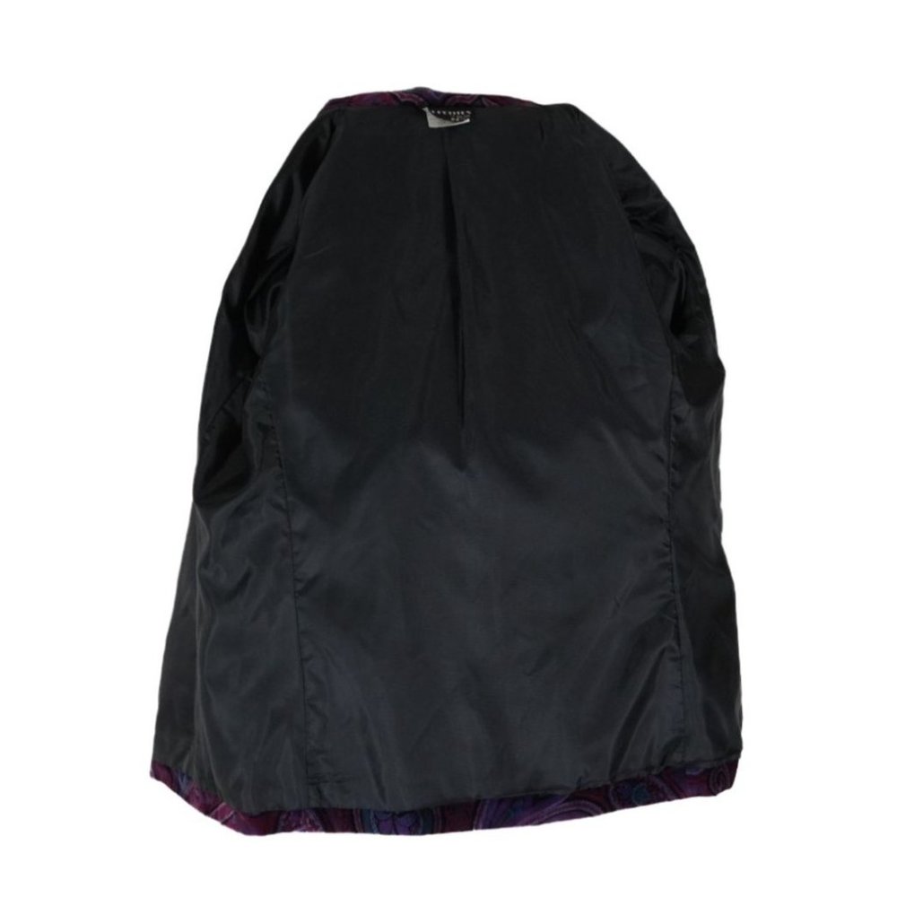 Purple Paisley Velour Blazer Womens 10 Tan Jay Jacket Vintage Oui Petites Nygard - Picture 7 of 10